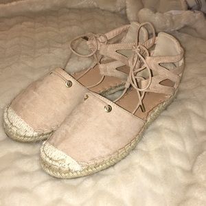 Nude / Blush Pink Tie-up Espadrilles Flats/Sandals